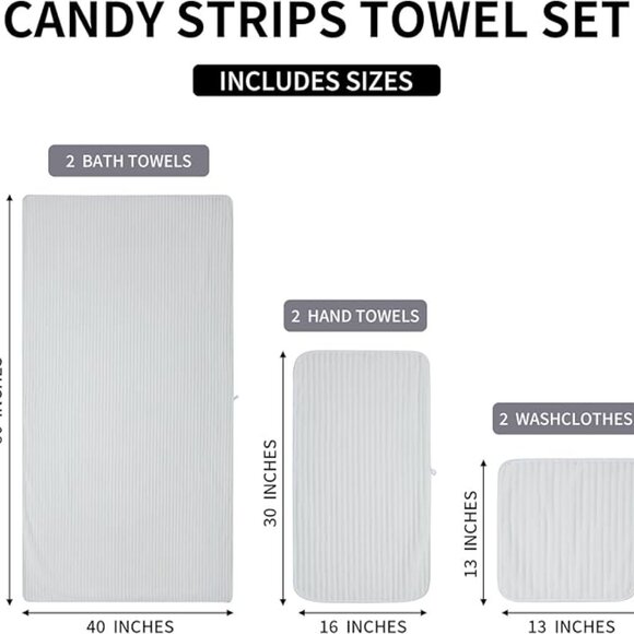 NALIVO 6-Piece Towel Set | NWT | Oversized Bath Sheets | Classic White - Picture 3 of 5